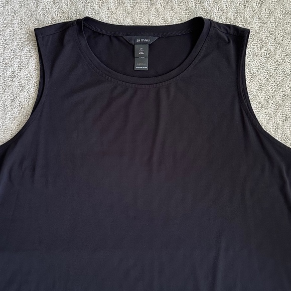 Ali Miles Crepe Lux Crew Neck Sleeveless Tank Top Shell Black Size 2X Neutral - Picture 4 of 12